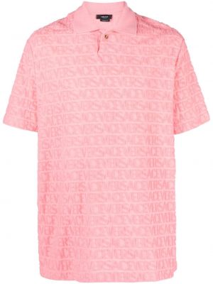 Jacquard t-shirt aus baumwoll Versace pink