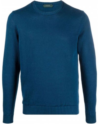 Pullover mit rundem ausschnitt Zanone blau