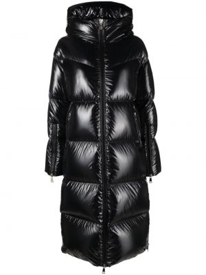 Палто с качулка Moncler черно