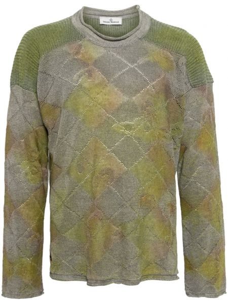Sweter z wzorem argyle Vivienne Westwood zielony