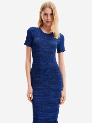 Modré dlouhé šaty Desigual