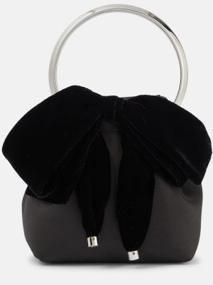 Aksamitny satynowy kapelusz Jimmy Choo czarny