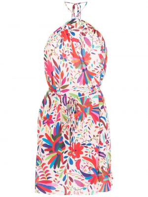 Sukienka mini w kwiatki z nadrukiem Olympiah biała
