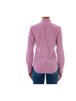 Camisa a rayas clásica Polo Ralph Lauren rosa
