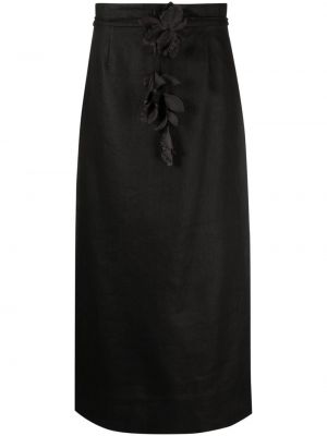 Midi suknja Zimmermann crna