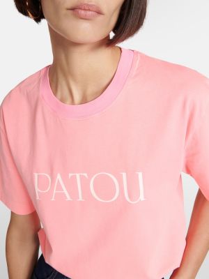 Tricou din bumbac din jerseu Patou roz