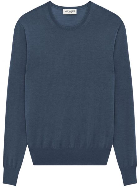 Pull en tricot avec manches longues Saint Laurent bleu