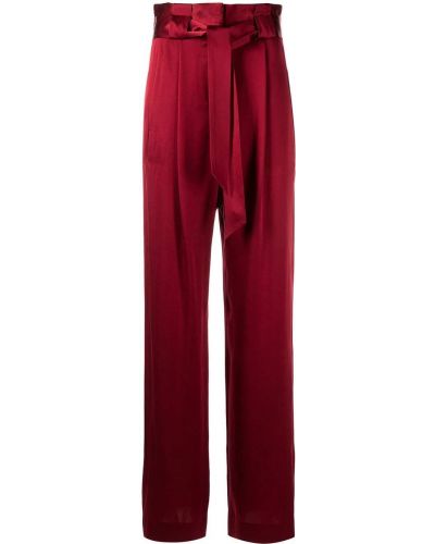 Plisované hodvábne nohavice Michelle Mason červená