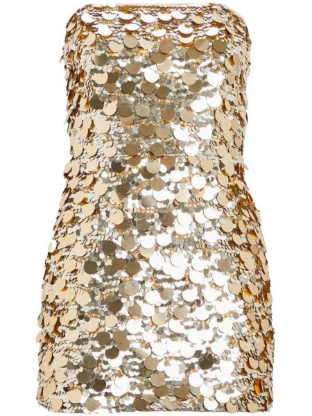Flitrované mini šaty Retrofete zlatá