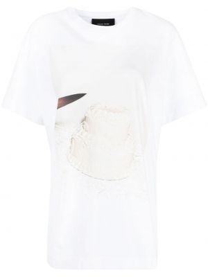Raštuotas medvilninis marškinėliai Simone Rocha balta