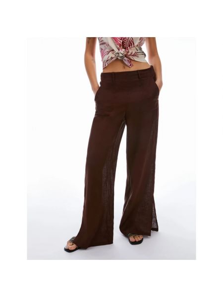 Pantalones de lino Pennyblack marrón