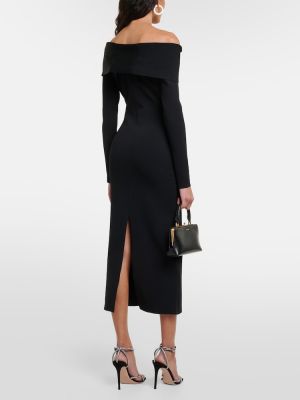 Midi haljina od jersey Roland Mouret crna