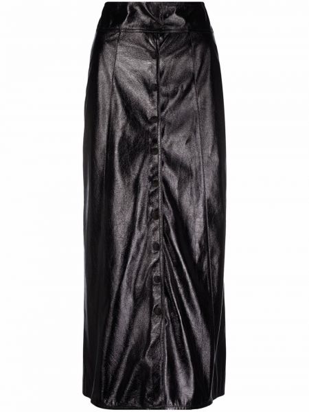 Kožená sukňa z ekologickej kože Isabel Marant čierna