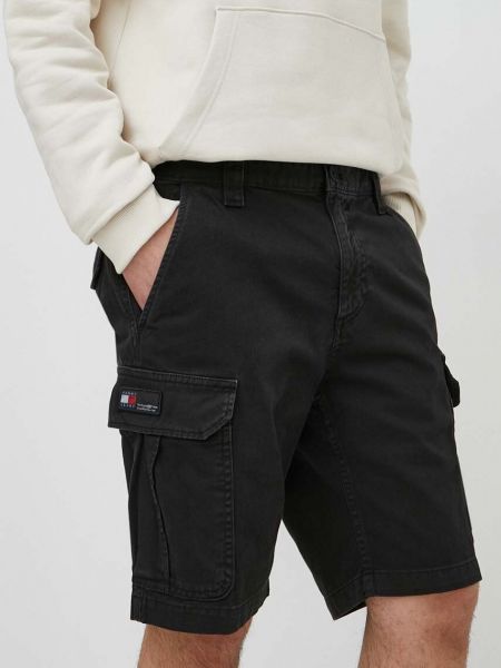 Kratke traper hlače Tommy Jeans crna