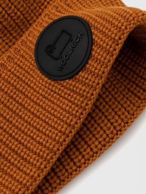 Шерстяная шапка Woolrich оранжевая