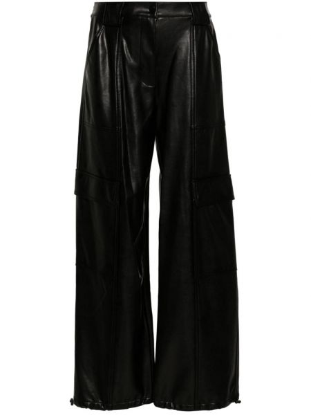 Pantaloni cargo din piele Simkhai negru