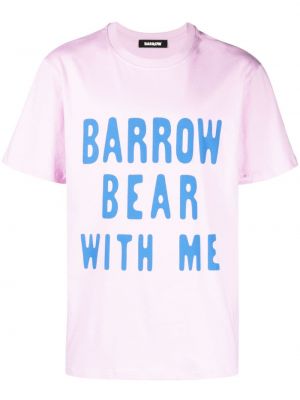 Bavlnené tričko s potlačou Barrow ružová