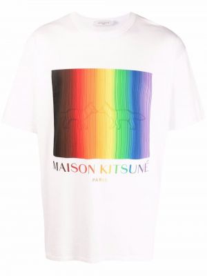 Camiseta con efecto degradado Maison Kitsuné blanco