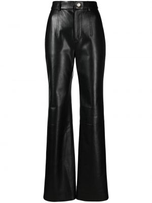 Pantalon taille haute en cuir Nanushka noir