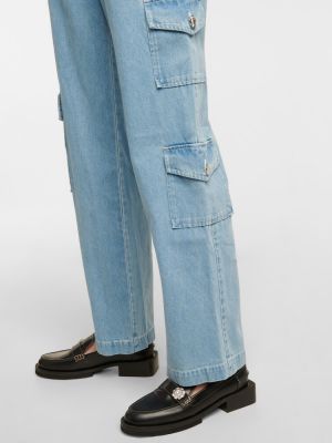 Jeans taille haute Staud bleu