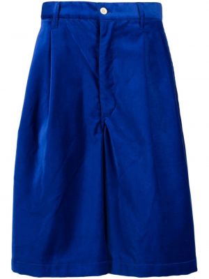 Плисирани памучни бермуди Comme Des Garçons Shirt синьо