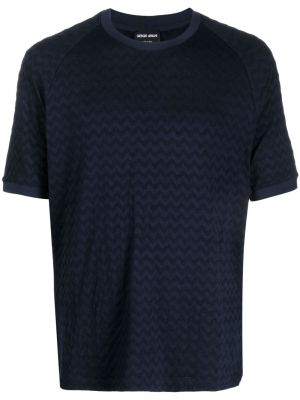Marškinėliai apvaliu kaklu Giorgio Armani mėlyna