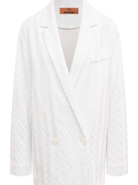 Хлопковый пиджак из вискозы Missoni белый
