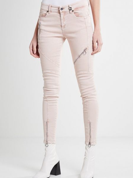 Jeansy skinny Versace Jeans beżowe