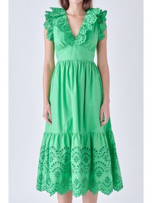 Платье миди English Factory зеленый
