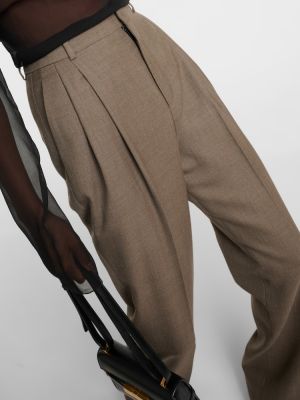 Pantalones rectos de lana Saint Laurent gris