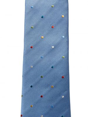Gepunktete seiden krawatte mit stickerei Paul Smith blau