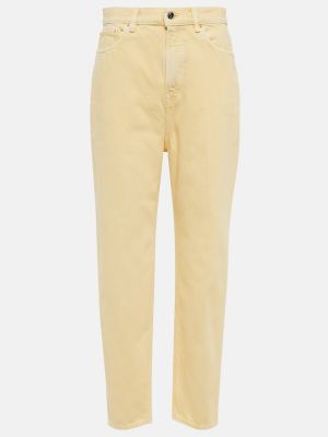Kõrge vöökohaga kitsa lõikega teksapüksid Toteme kollane