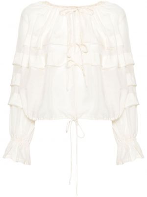 Блуза с волани Ulla Johnson бяло