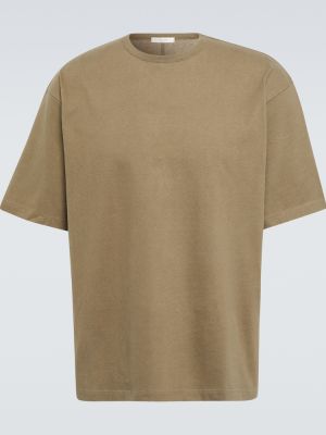 Βαμβακερή μπλούζα από ζέρσεϋ The Row μπεζ