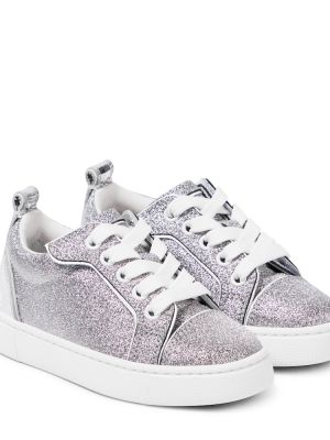 Sneakers i läder för tjejer Christian Louboutin Kids silver