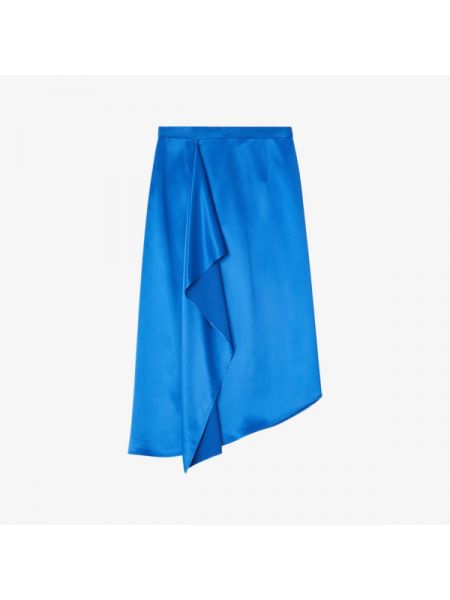 Атласная юбка миди с драпировкой Lk Bennett синяя