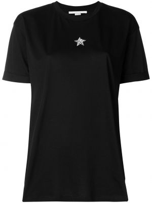 Camiseta con apliques de estrellas Stella Mccartney negro
