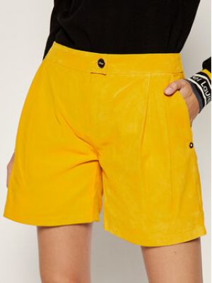 Shorts en cuir Liu Jo jaune