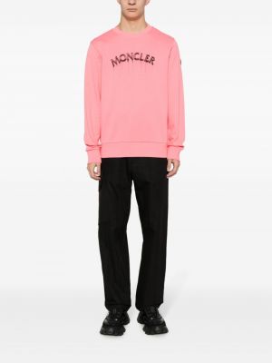 Sweatshirt mit stickerei aus baumwoll Moncler pink