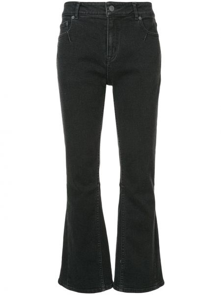 Укороченные джинсы клеш расклешенные Julien David, черные