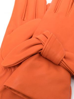 Rękawiczki z kokardką skórzane Bimba Y Lola pomarańczowe