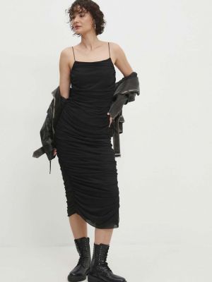 Sukienka długa dopasowana Answear Lab czarna