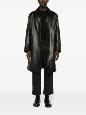 Manteau en cuir Sandro noir