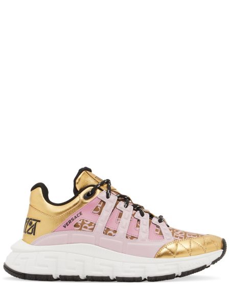 Sneakers i läder Versace guld