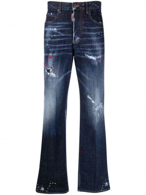 Jeans bootcut effet usé large Dsquared2 bleu