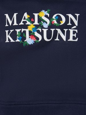 Bluza z kapturem w kwiatki Maison Kitsune szara