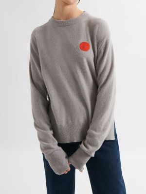 Jersey manga larga de tela jersey de cuello redondo Loreak Mendian gris