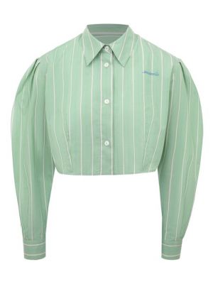 Хлопковая рубашка Marni зеленая