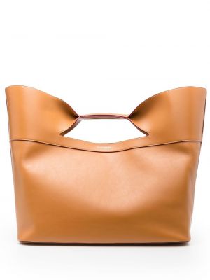 Borsa shopper con fiocco di pelle Alexander Mcqueen marrone