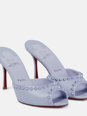 Papuci tip mules din piele Christian Louboutin violet